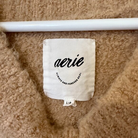 Aerie Fuzzy V Neck Sweater Sz  L - Picture 2 of 3